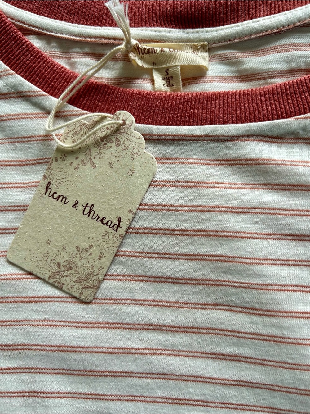 NWT - Hem & Thread Long Sleeved Tee w Front Tie
